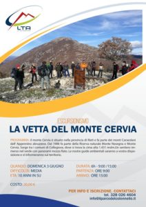 Escursione alla Vetta del Monte Cervia 03/06/2018